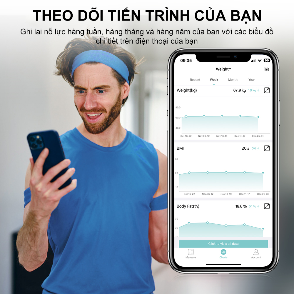 Cân sức khỏe điện tử INSMART BMI 14 trong 1 kết nối Bluetooth thông minh 100% chính hãng