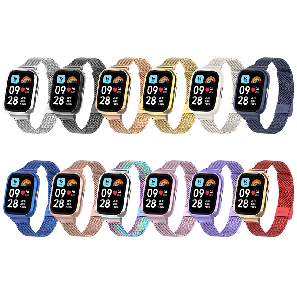Vòng đeo tay kim loại dây đeo bằng thép không gỉ cho Redmi Watch 4 3 Active 2 Lite / Mi Watch Lite