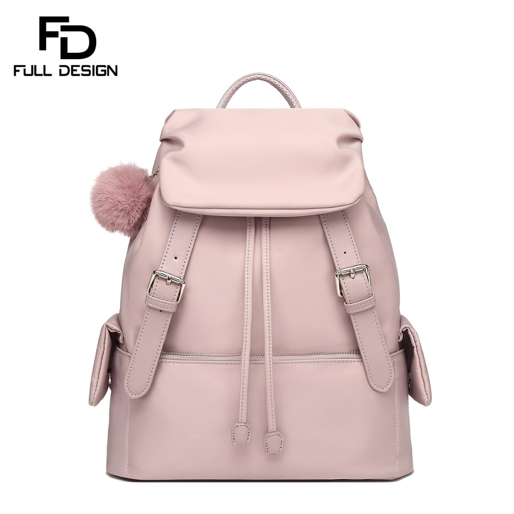 FULL DESIGN Balo Dây Rút Thiết Kế Đáng Yêu Màu Hồng Đen Xám