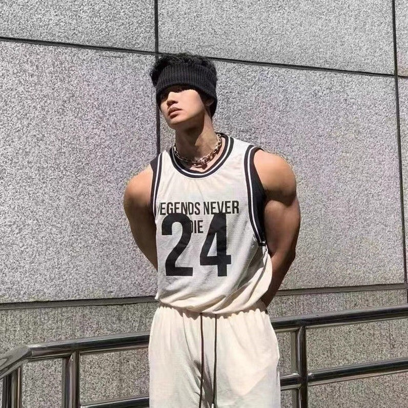 Áo Bóng Rổ Phối Lưới Co Giãn Nhanh Khô Số 24 Mẫu Mới Thời Trang Cho Nam