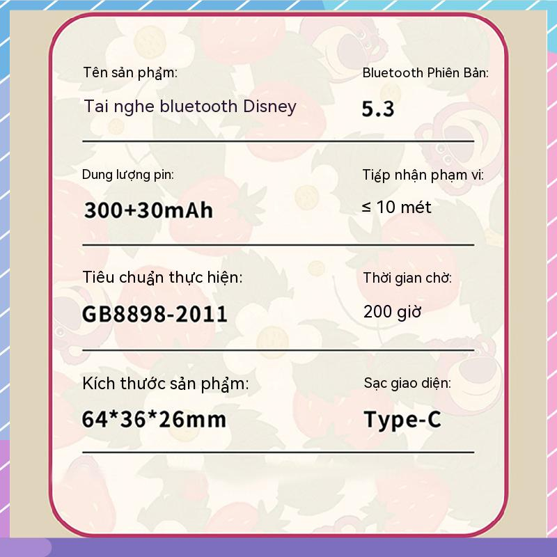 DISNEY Tai Nghe Bluetooth 5.0 Không Dây Có Kẹp Chất Lượng Cao Âm Thanh Sống Động Cho Samsung / Xiaomi / oppo / vivo