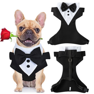 Tuxedo Áo vest Kẻ Sọc Dọc Đính Nơ Dễ Thương Dành Cho Cún Cưng Nhỏ