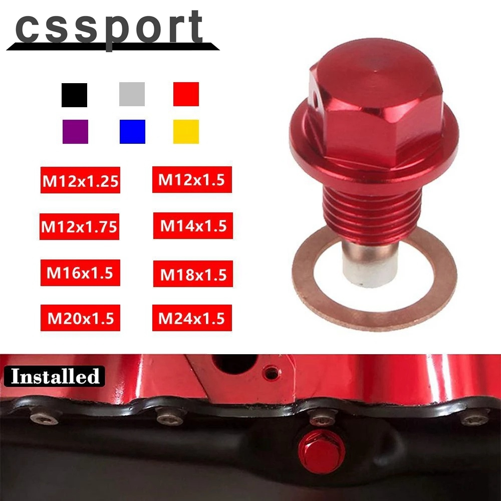 M12 M14 M16 M18 M20 Kích Thước Đầy Đủ Từ Dầu Xả Cắm Hộp Số Dầu Bể Xả Cắm Đai Ốc Hợp Kim Nhôm Xả Dầu Bể Đai Ốc