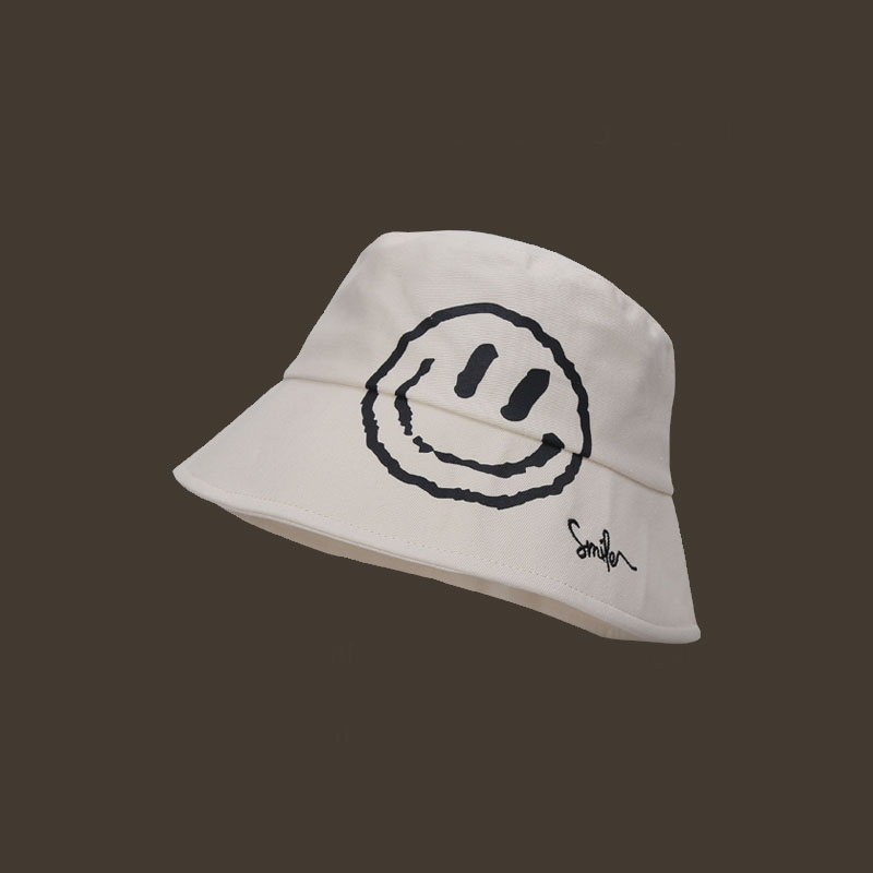 Mũ Bucket Che Nắng In Hình Mặt Cười Phong Cách Hàn Quốc Cho Nữ
