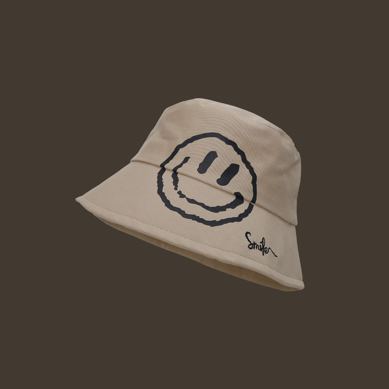 Mũ Bucket Che Nắng In Hình Mặt Cười Phong Cách Hàn Quốc Cho Nữ