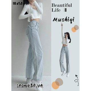 Quần jeans Nữ Lưng Cao Ống Rộng Thời Trang Mới