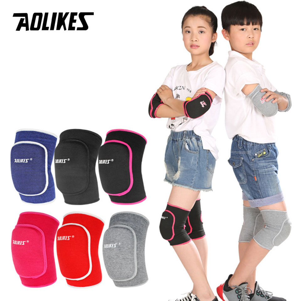 AOLIKES 1 Cặp Đệm Bảo Vệ Đầu Gối Khi Chơi Thể Thao / Tennis / Bóng Chuyền Dành Cho Trẻ Em Sự Bảo Vệ