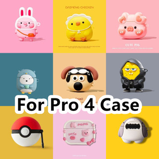Sẵn Sàng! Cho Pro 4 Case Vỏ Bọc Hộp Sạc Tai Nghe Airpods Pro 4 Hình Động Vật Dễ Thương