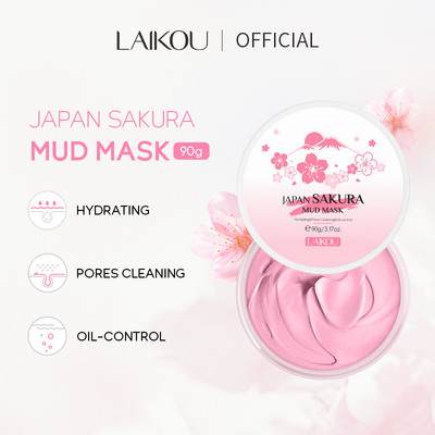 Mặt Nạ Bùn Hoa Anh Đào LAIKOU Kiểm Soát Dầu Làm Sạch Sâu 90g