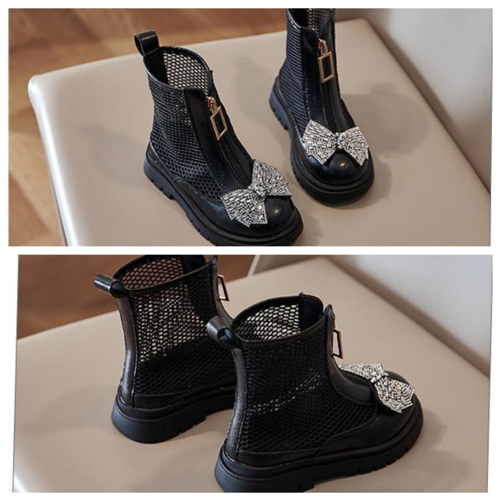 Giày Bốt Siêu Mỏng Thoáng Khí Đính Đinh Tán Thời Trang Mùa Hè Cho Bé