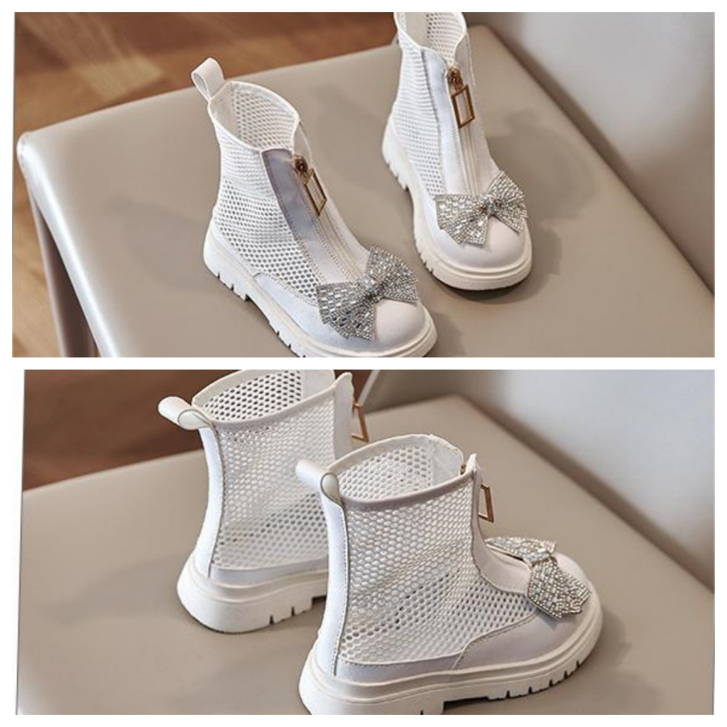 Giày Bốt Siêu Mỏng Thoáng Khí Đính Đinh Tán Thời Trang Mùa Hè Cho Bé