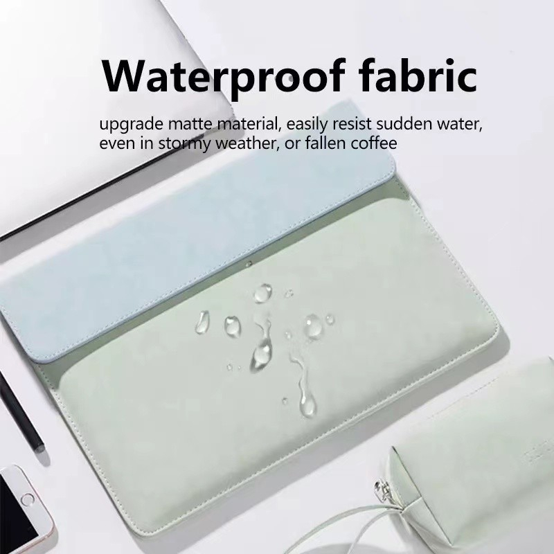 Túi Da Đựng Laptop 13.3 / 14.1 / 15.4 Inch Chống Thấm Nước Thiết Kế Đơn Giản