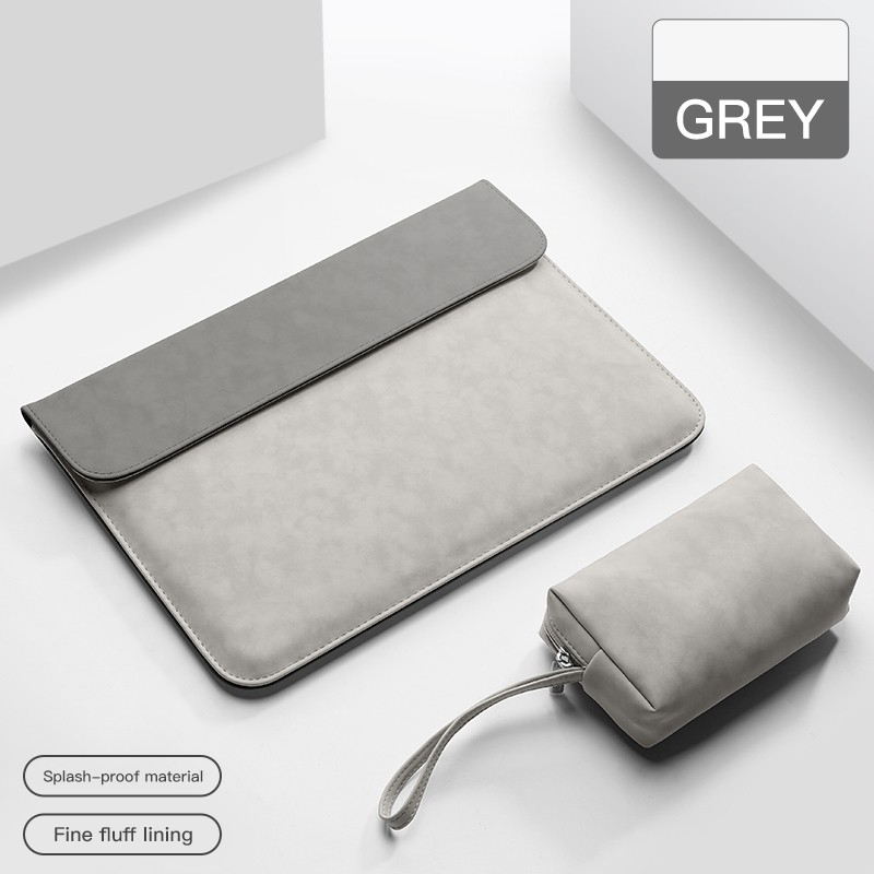 Túi Da Đựng Laptop 13.3 / 14.1 / 15.4 Inch Chống Thấm Nước Thiết Kế Đơn Giản