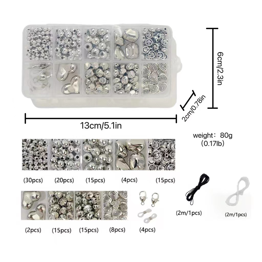 Hộp Hạt Acrylic Mặt Cười Trái Tim Mặt Cười Đơn Giản DIY Mới
