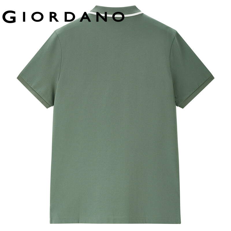 GIORDANO Áo sơ mi nam tay ngắn thêu sư tử nhiều màu có sẵn 01013411