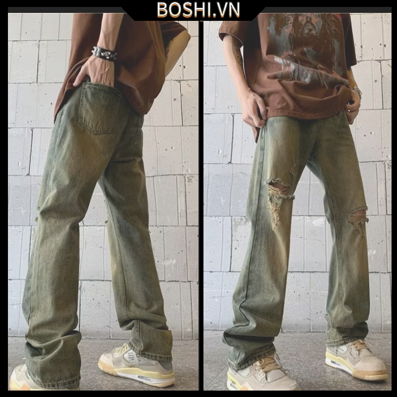 Quần jean ống rộng thời trang hàn quốc trẻ trung cho nam simple quần jean nam bigsize fashion quần bò nam form rộng quần ống suông nam đẹp