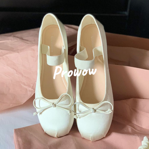 Prowow❤Giày Búp Bê Đính Nơ Phong Cách Vintage Xinh Xắn Cho Nữ