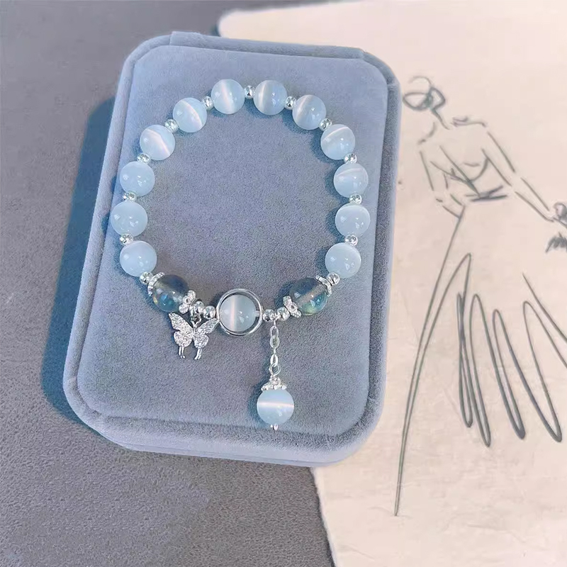 ✨✨Vòng Tay Mặt Bướm Đính Đá Opal Nhân Tạo Thời Trang