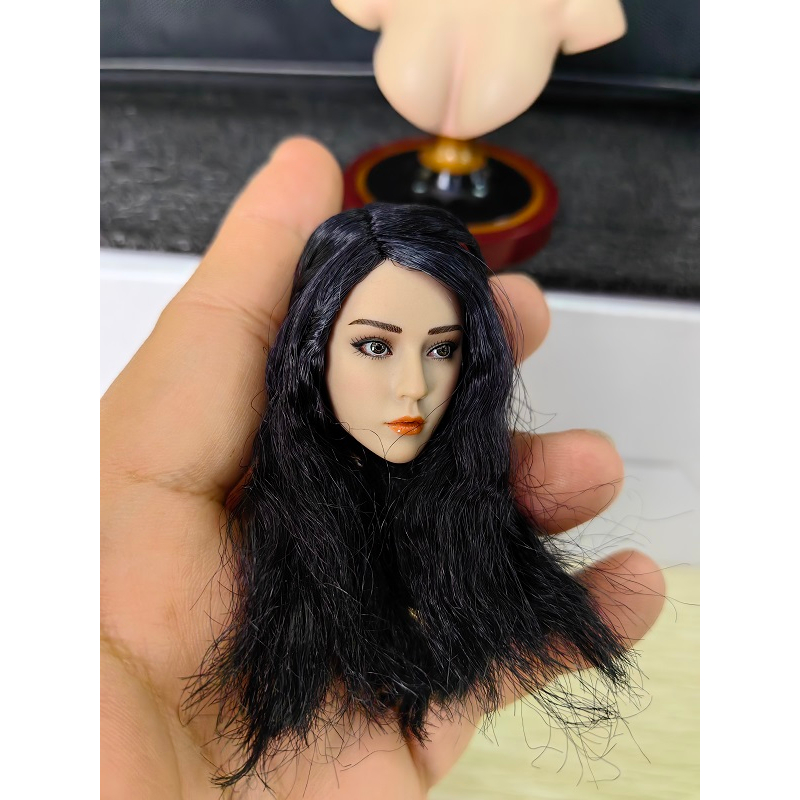 Đầu Mô Hình Nhân Vật Nữ Chiến Binh Màu Đen 12 "PL2022-190B Tỉ Lệ 1 / 6