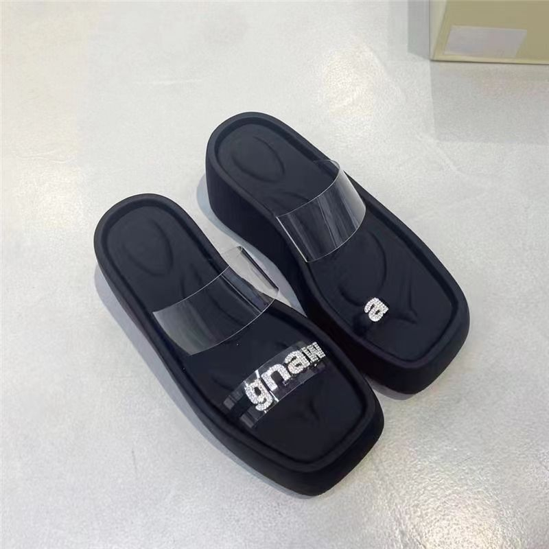 Dép lê quai ngang trong suốt nữ