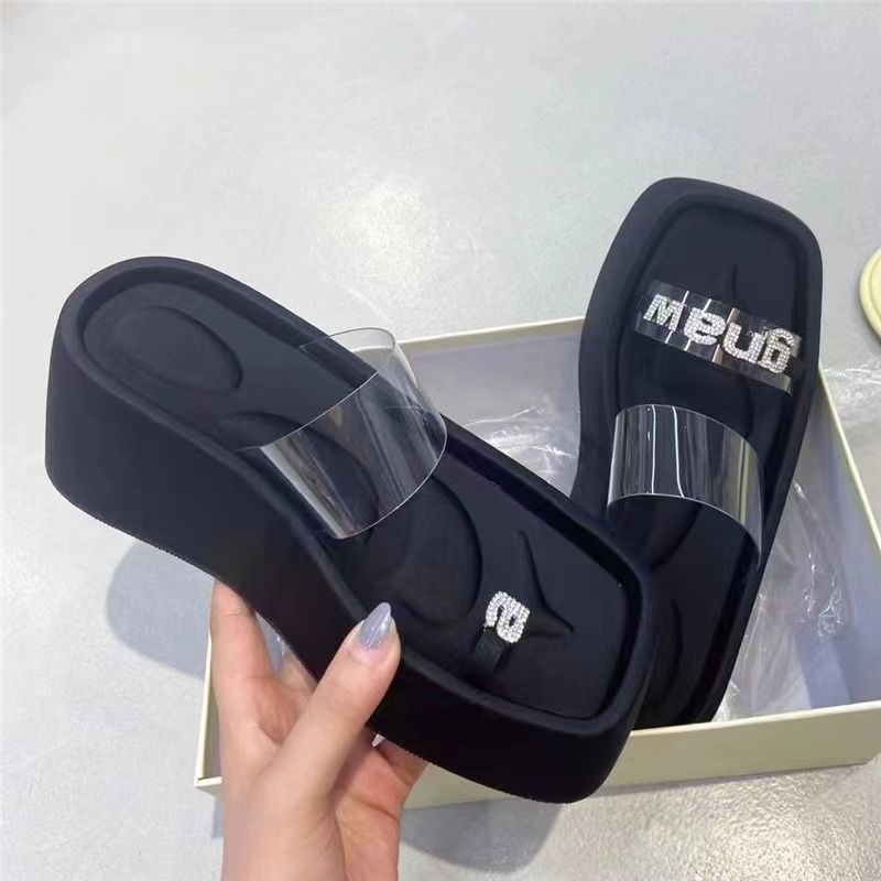 Dép lê quai ngang trong suốt nữ