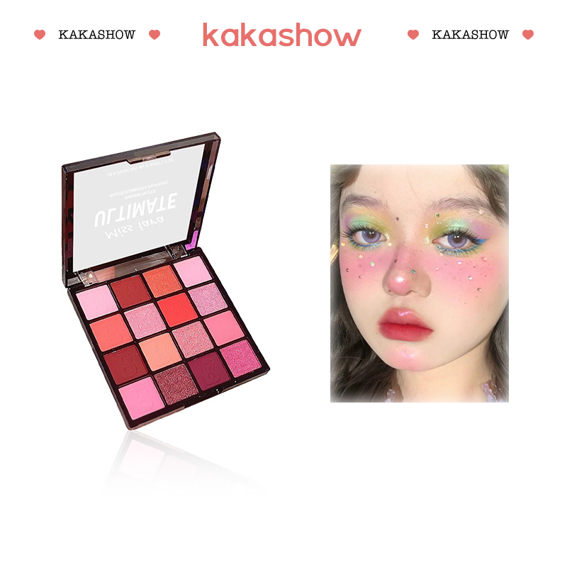 Kakashow Bảng Phấn Mắt 16 Màu Cầu Vồng Ánh Ngọc Trai / Lì Trọng Lượng Nhẹ An Toàn Hiệu Ứng Mắt Khói Phong Cách Âu Mỹ A609