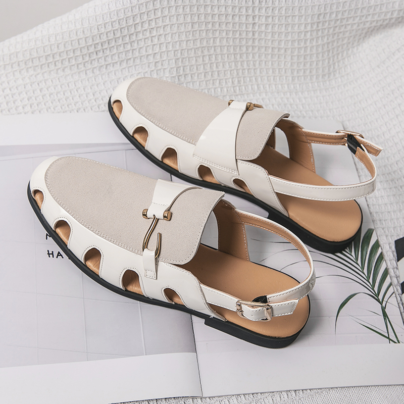 Giày Sandal Bằng Da Thoáng Khí Thời Trang Dành Cho Nam