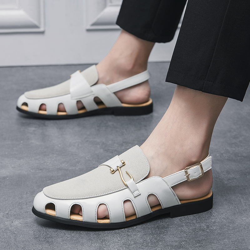 Giày Sandal Bằng Da Thoáng Khí Thời Trang Dành Cho Nam