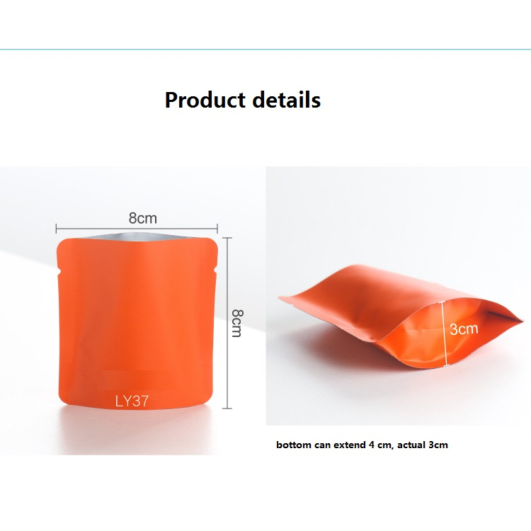Set 100 Túi Lá Nhôm Đựng Trà / Cà Phê 80x80mm + 2cm 17 Màu Tùy Chọn