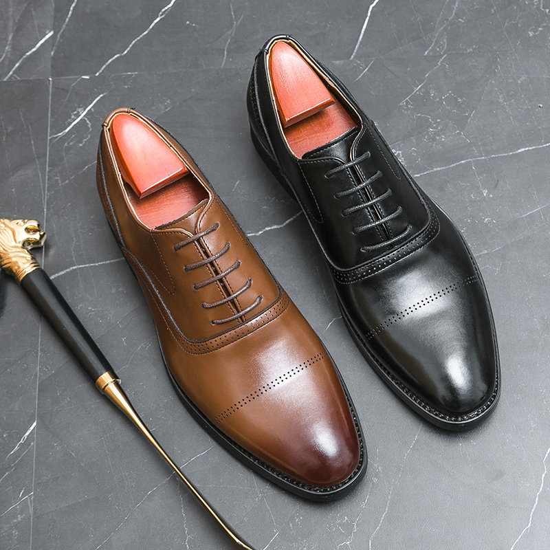 Giày Oxfords Brogues Chất Liệu Da Chống Trượt Thời Trang Cho Nam