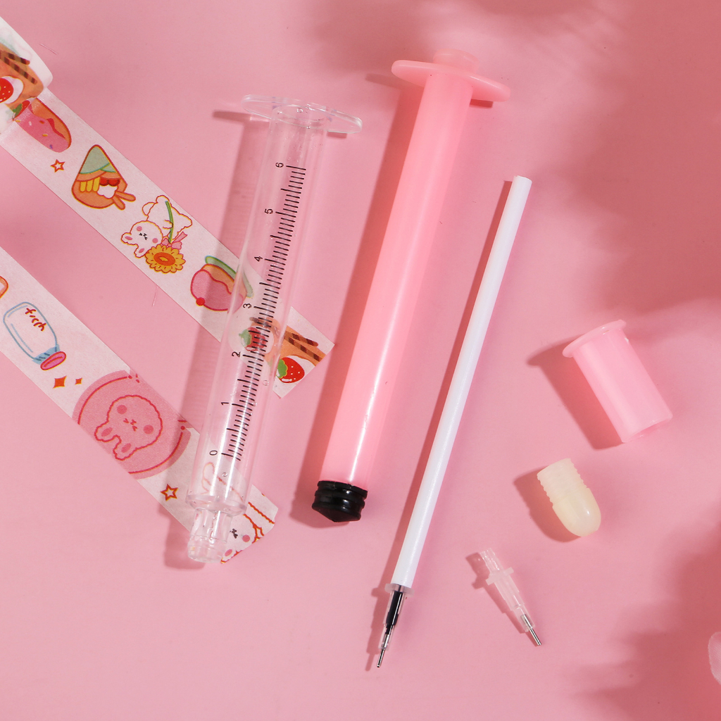 Bút Mực Gel Hình Ống Tiêm Nhiều Màu Sắc Sáng Tạo Cho Học Sinh