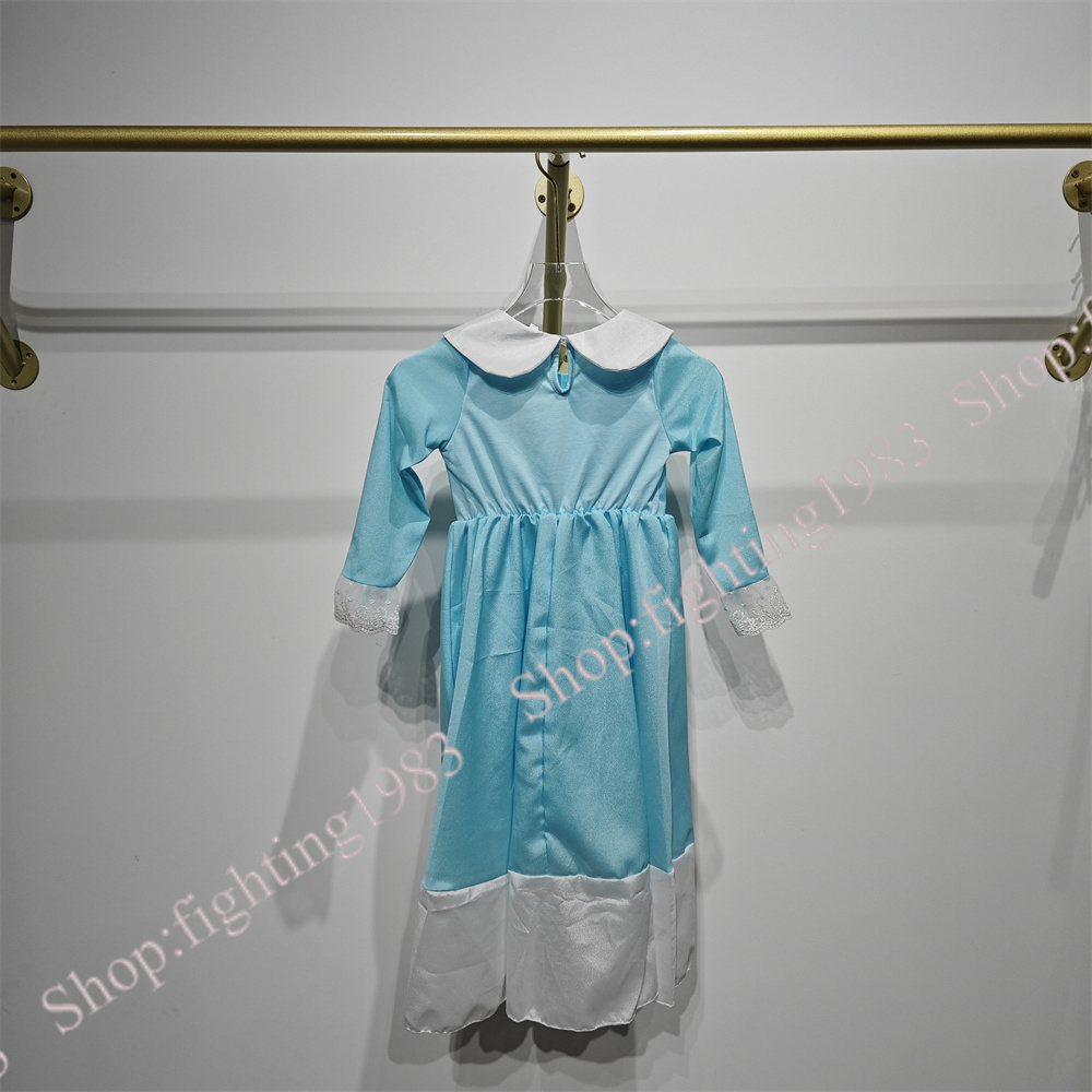 Đầm Công Chúa Tay Phồng Phối Ren Màu Hồng / Trắng / Vàng Họa Tiết Super Mario Dễ Thương Cho Bé Gái