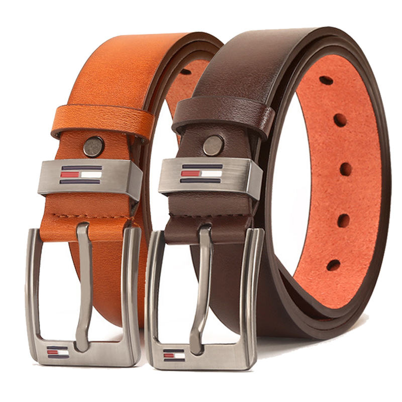 Thắt Lưng Da Thật Phối Khóa Gài Phong Cách Retro Cao Cấp Cho Nam
