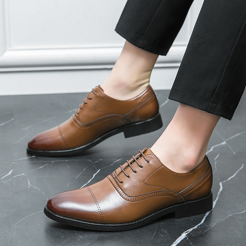Giày Oxfords Brogues Chất Liệu Da Chống Trượt Thời Trang Cho Nam