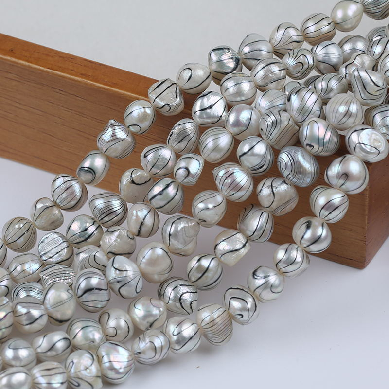 Cuộn Dây Ngọc Trai Tự Nhiên Dài 18cm Dài 7-8mm Màu Sắc