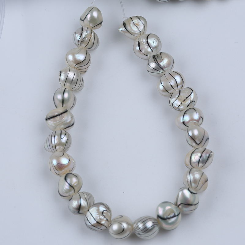 Cuộn Dây Ngọc Trai Tự Nhiên Dài 18cm Dài 7-8mm Màu Sắc