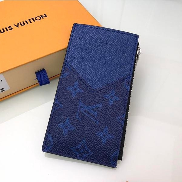 Ví Louis Vuitton M30270 Bằng Da Thật Màu Xanh Dương Có Dây Xích Dài