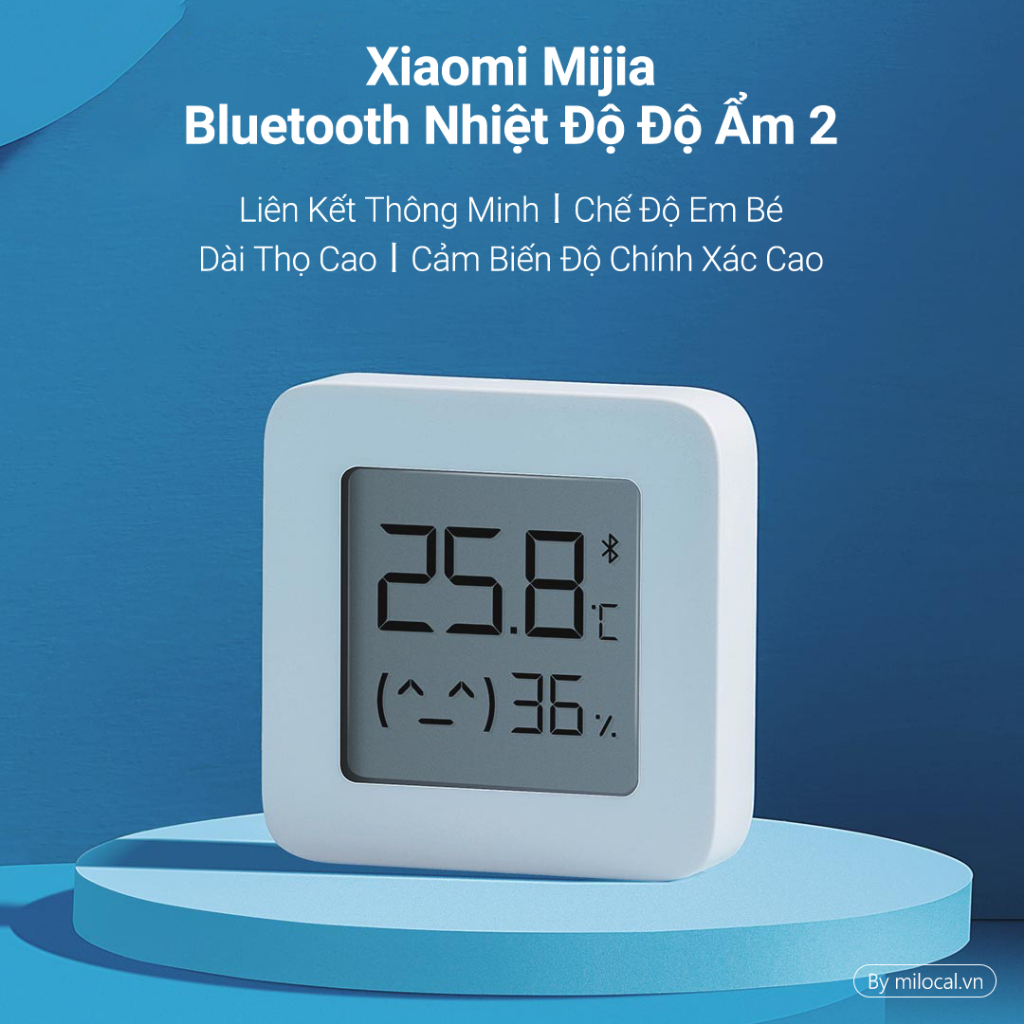 Đồng hồ đo nhiệt độ/ độ ẩm XIAOMI Youpin Mijia bluetooth thời gian thực liên kết thông minh làm việc với APP Mihome