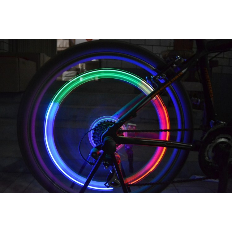 Đèn LED neon gắn bánh xe đạp/ xe máy - Đèn van xe Aiseo Biking