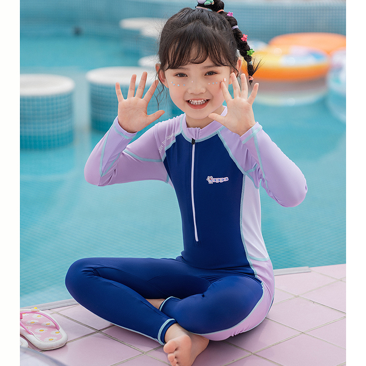 Đồ Bơi Liền Thân Dài Tay Linh Hoạt Kappa Cho Bé Gái