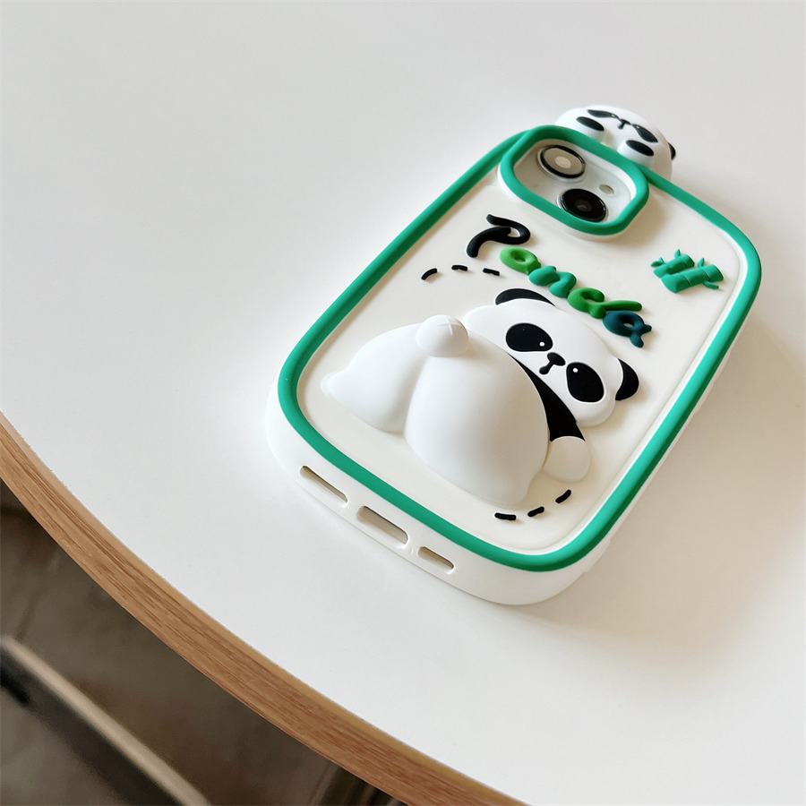 Ốp Điện Thoại Silicon Mềm Họa Tiết Gấu Trúc Hoạt Hình Dễ Thương Cho iPhone 12 13 14 Pro Max