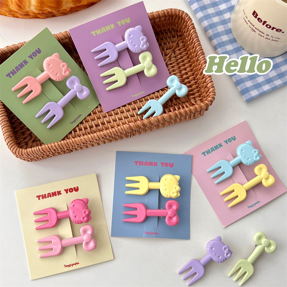 Set 2 Kẹp Tóc Hình Mèo Dễ Thương Cho Nữ