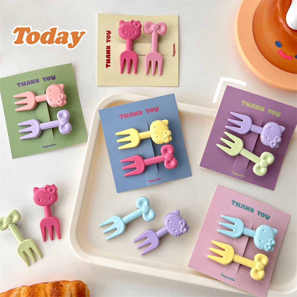 Set 2 Kẹp Tóc Hình Mèo Dễ Thương Cho Nữ