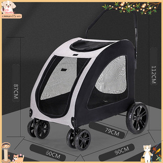 Phổ biến Xe đẩy cho chó có thể gập lại Dây kéo đầy đủ Không gian lớn Khả năng chịu lực mạnh thú cưng thoáng khí du lịch ngoài trời