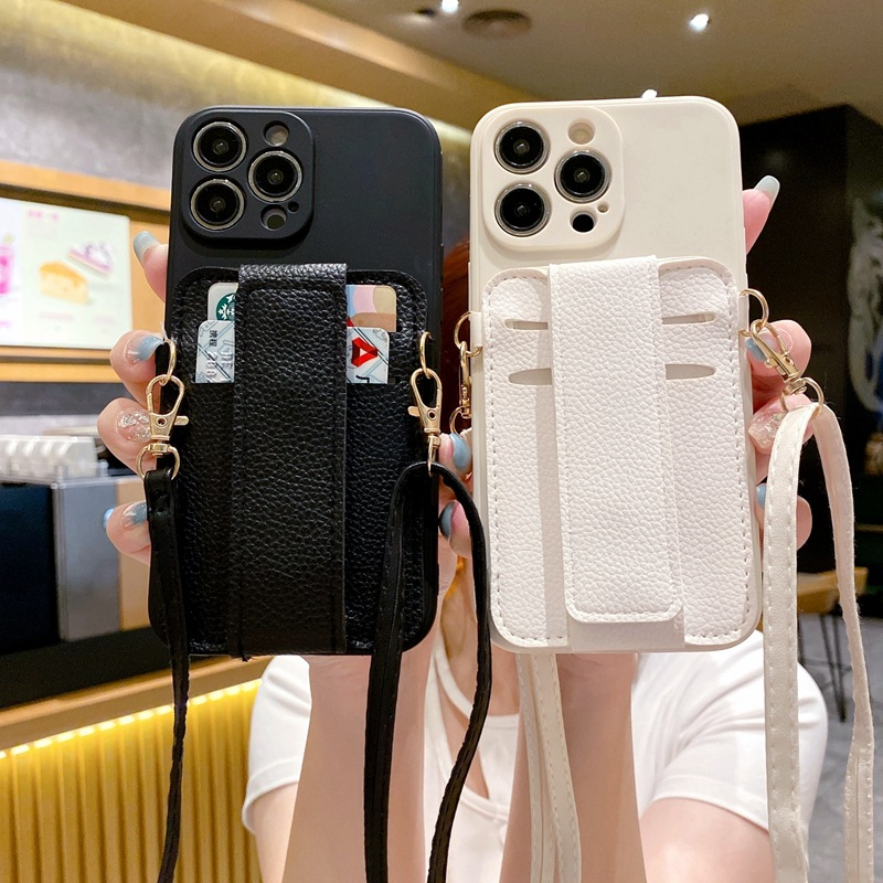 Ốp Điện Thoại Mềm Dạng Ví Có Dây Đeo Cho Samsung A20S A22 A04S A04e A53 A21S Note 20 9 10 S20 S21 FE S22 S23 Plus Ultra