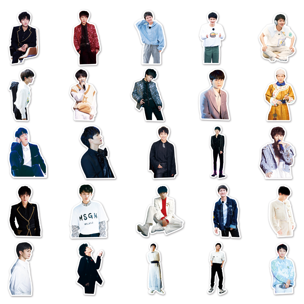 Bộ 50 Miếng Dán Chống Thấm Nước Hình Zhou shen Sáng Tạo Trang Trí Xe Hơi / Nhà Cửa