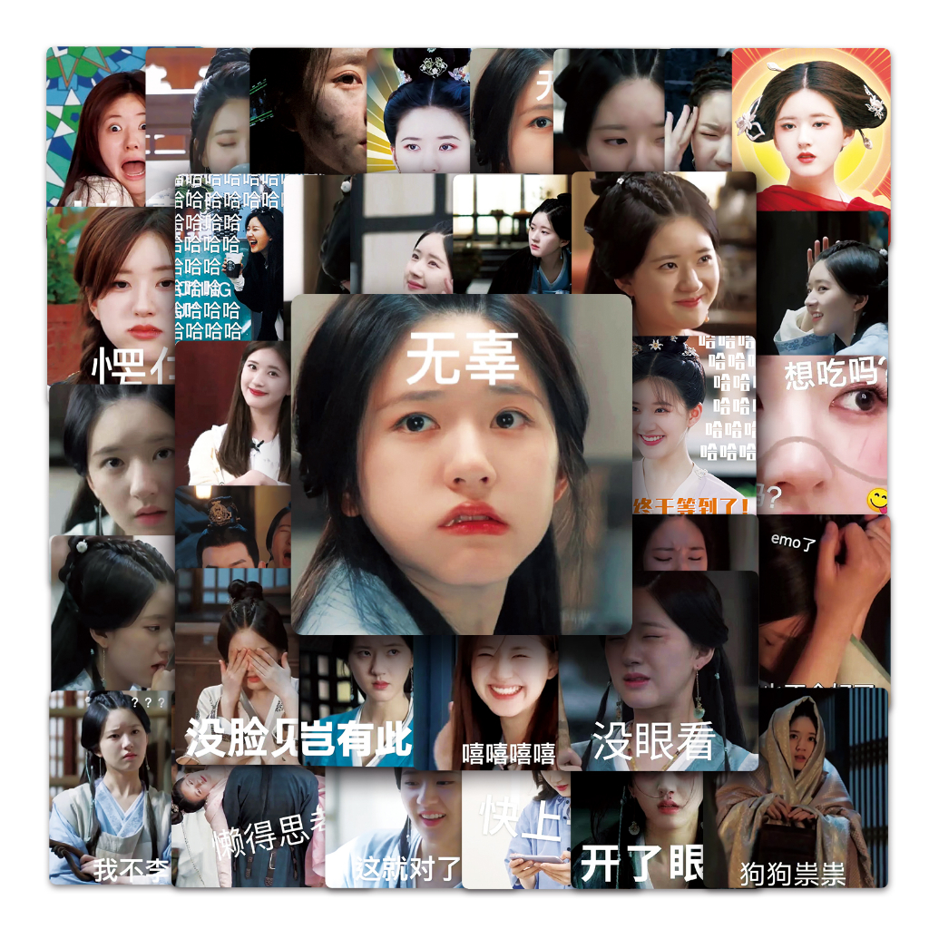 Set 50 Sticker Zhao Lusi DIY Sáng Tạo Chống Thấm Nước Trang Trí Xe Hơi