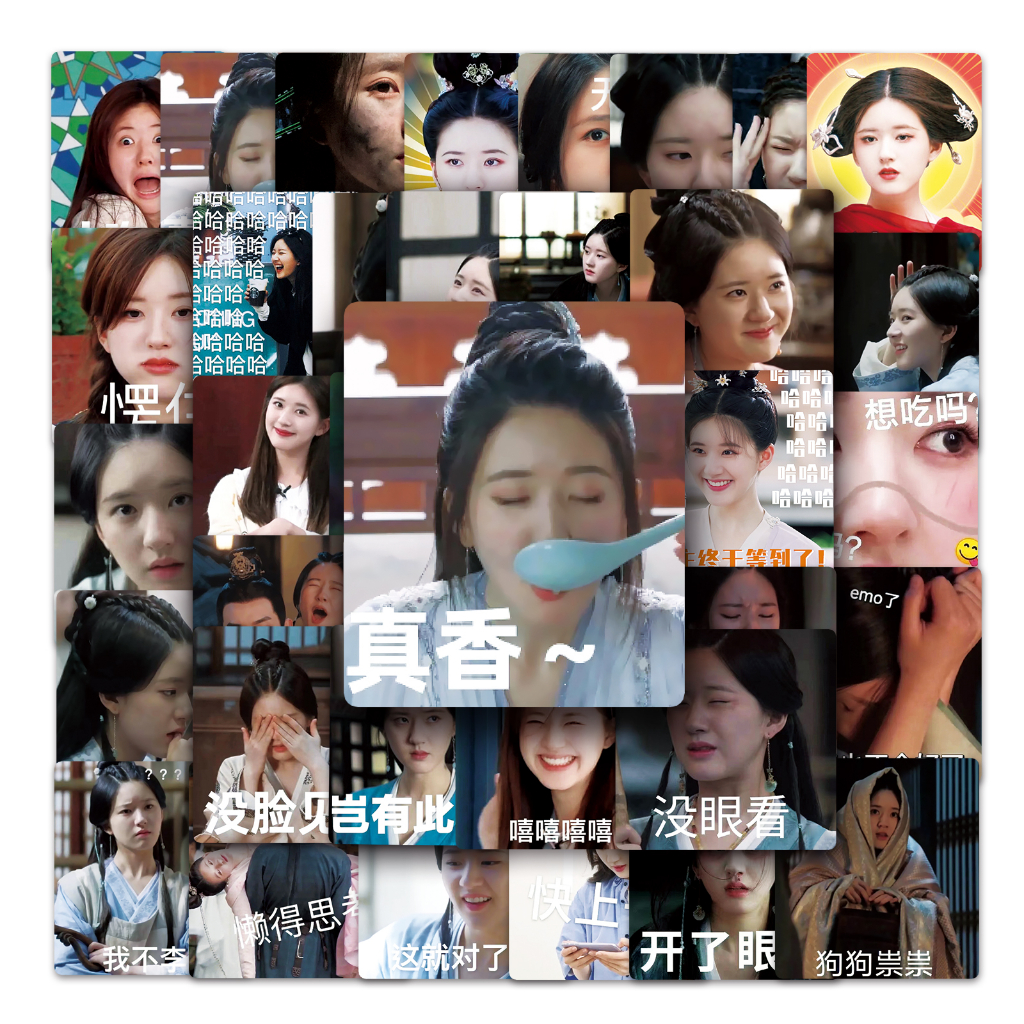Set 50 Sticker Zhao Lusi DIY Sáng Tạo Chống Thấm Nước Trang Trí Xe Hơi