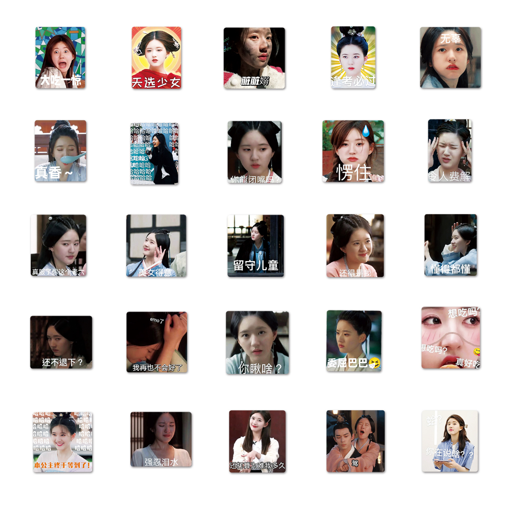 Set 50 Sticker Zhao Lusi DIY Sáng Tạo Chống Thấm Nước Trang Trí Xe Hơi