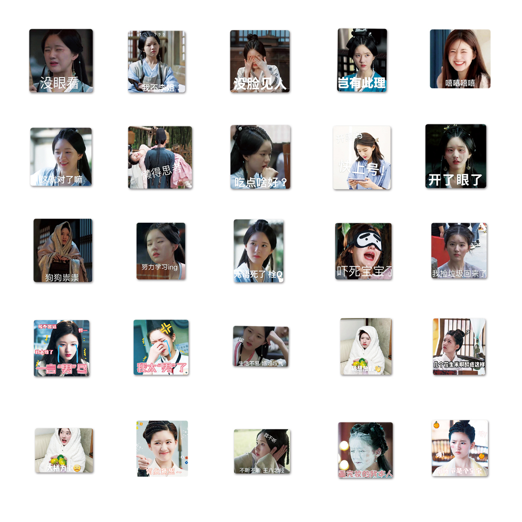Set 50 Sticker Zhao Lusi DIY Sáng Tạo Chống Thấm Nước Trang Trí Xe Hơi